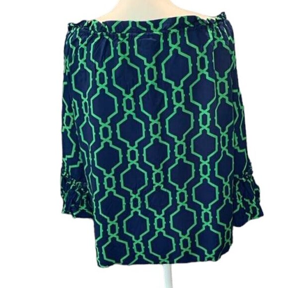 ESCAPADA Bold Bell Sleeve Blouse with Tie Neck Detail - Picture 2 of 3